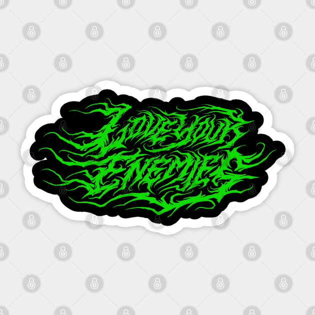 Love Your Enemies atmospheric black metal design (green) Sticker by Tmontijo